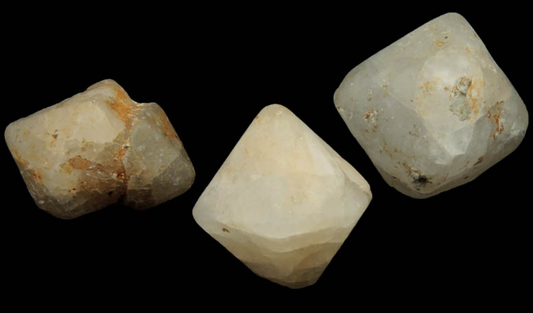 Quartz - three di-pyramidal crystals from Porphyry de l'Estrel, Agay, Provence-Alpes-Cte d'Azur, France