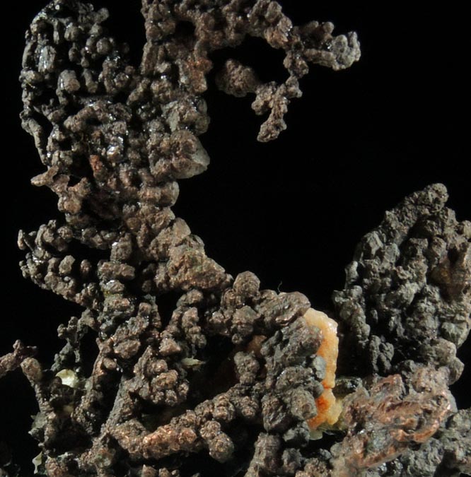 Copper (naturally crystallized native copper) with Calcite from Keweenaw Peninsula Copper District, Houghton County, Michigan