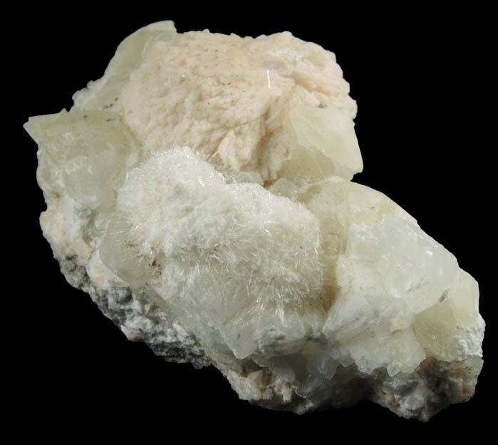 Datolite, Pectolite, Calcite and pseudomorphs after Natrolite from Upper New Street Quarry, Paterson, Passaic County, New Jersey