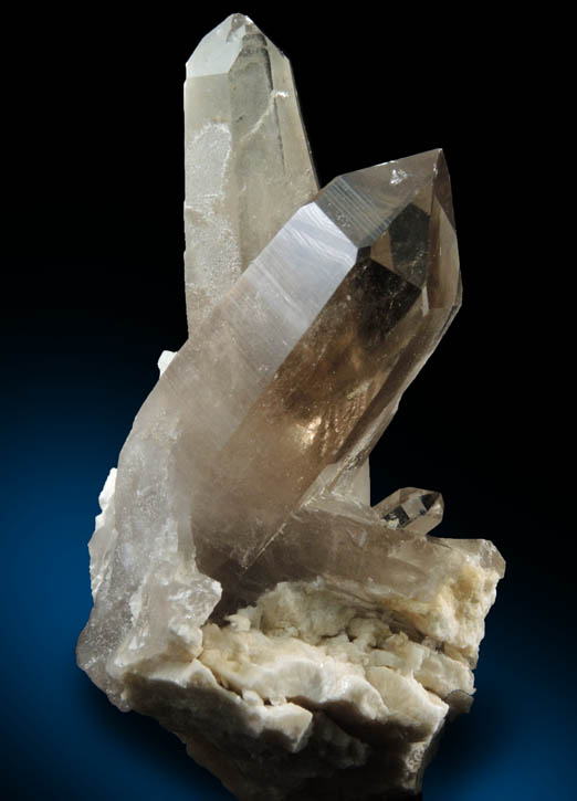 Quartz var. Smoky Quartz on Albite from North Moat Mountain, Bartlett, Carroll County, New Hampshire