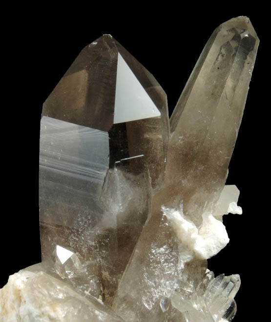 Quartz var. Smoky Quartz on Albite from North Moat Mountain, Bartlett, Carroll County, New Hampshire