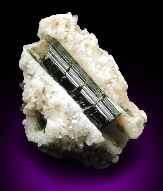 Elbaite Tourmaline in Quartz from Harvard Quarry, Noyes Mountain, Greenwood, Oxford County, Maine