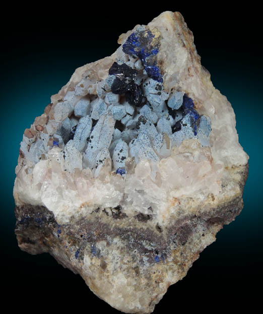 Azurite on Quartz from Concepcin del Oro, Zacatecas, Mexico