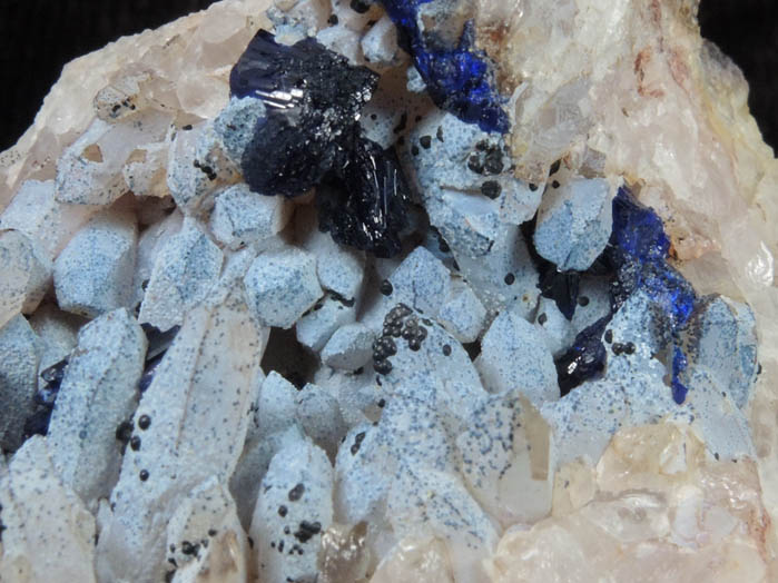 Azurite on Quartz from Concepcin del Oro, Zacatecas, Mexico