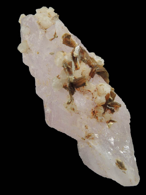 Quartz var. Rose Quartz Crystals with Wardite and Eosphorite from Lavra da Ilha, Taquaral, Jequitinhonha River, Minas Gerais, Brazil