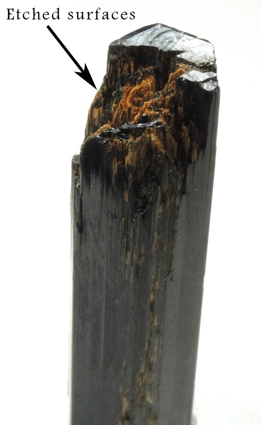 Arfvedsonite (rare terminated Arfvedsonite crystal) from Hurricane Mountain, east of Intervale, Carroll County, New Hampshire