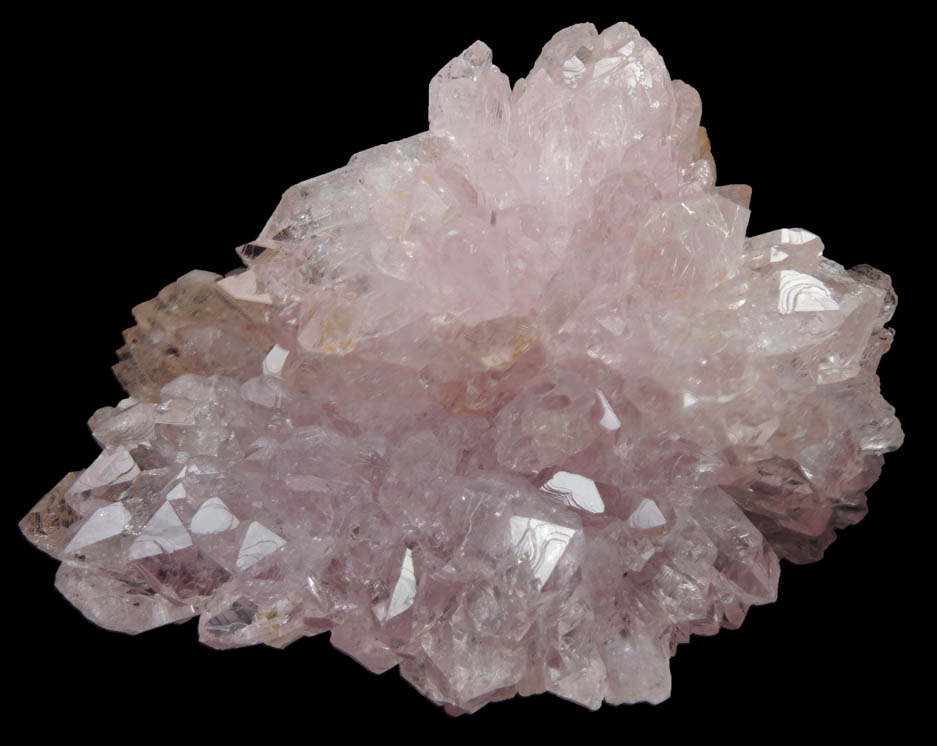Quartz var. Rose Quartz Crystals from Sapucaia, near Galilia, Minas Gerais, Brazil