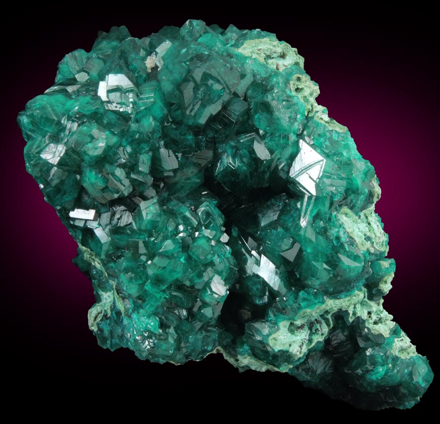 Dioptase on Chrysocolla from Kaokoveld, Kunene Region, Namibia