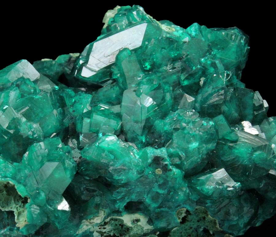 Dioptase on Chrysocolla from Kaokoveld, Kunene Region, Namibia