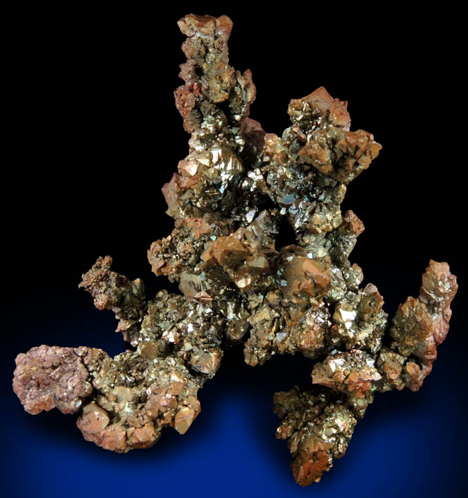 Copper (naturally crystallized native copper) with iridescent surfaces from Rubtovskiy (Rubtsovskoe) District, Rudnyi Altai, Altai Krai, Russia