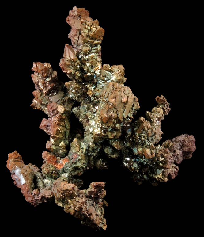 Copper (naturally crystallized native copper) with iridescent surfaces from Rubtovskiy (Rubtsovskoe) District, Rudnyi Altai, Altai Krai, Russia