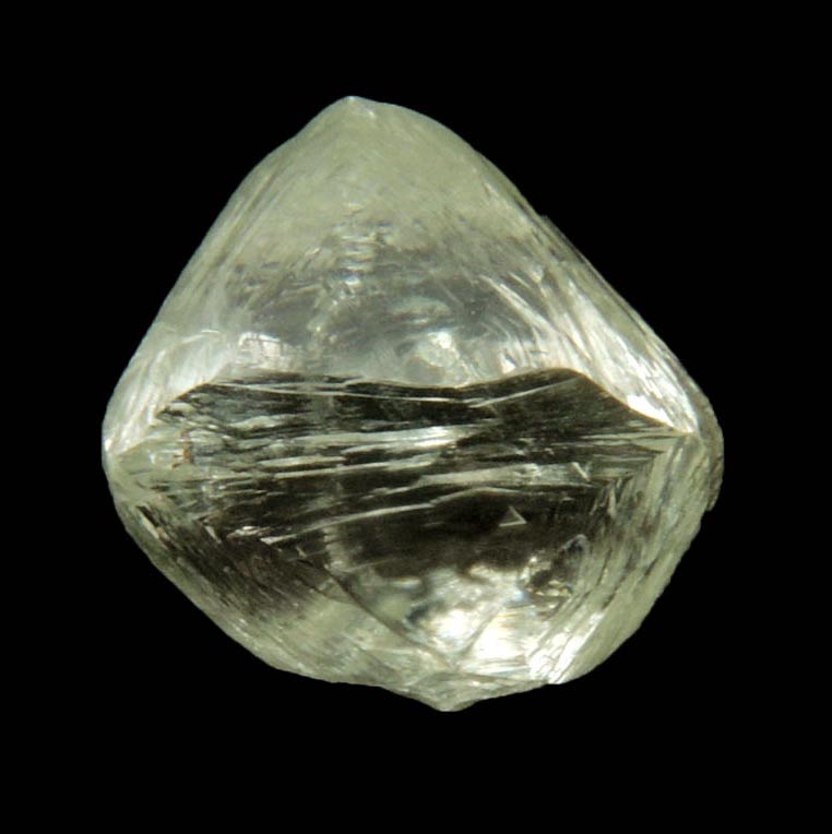 Diamond (4 carat cuttable pale-yellow octahedral diamond) from Mirny, Sakha Republic, Siberia, Russia