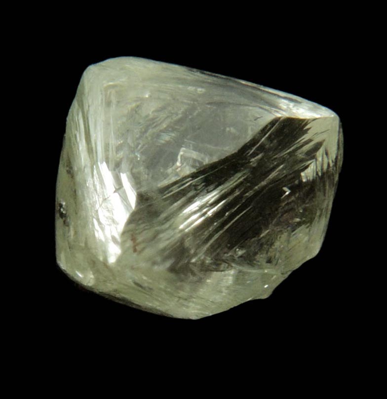 Diamond (4 carat cuttable pale-yellow octahedral diamond) from Mirny, Sakha Republic, Siberia, Russia