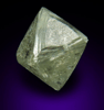 Diamond (4.37 carat cuttable pale-yellow octahedral crystal) from Mirny, Sakha Republic, Siberia, Russia