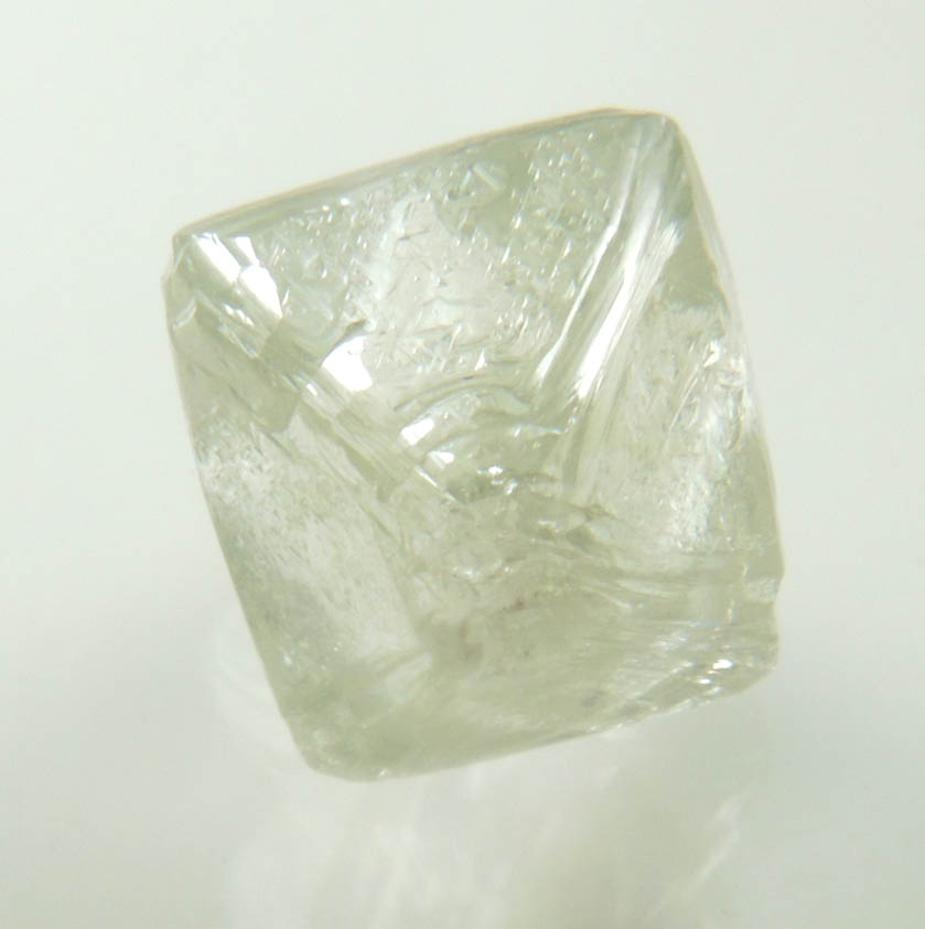 Diamond (4.37 carat cuttable pale-yellow octahedral crystal) from Mirny, Sakha Republic, Siberia, Russia