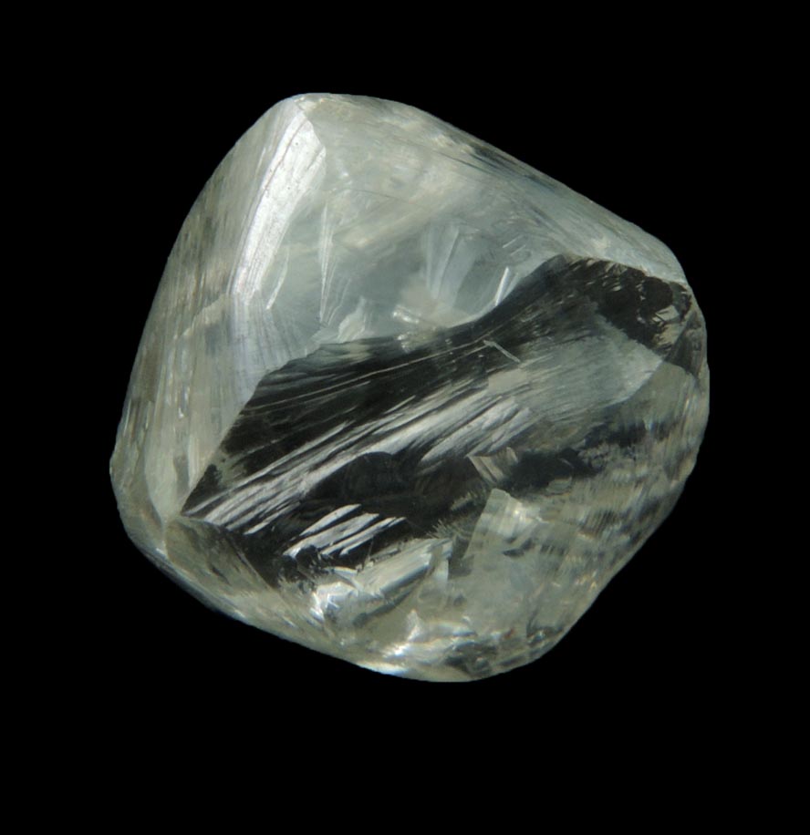 Diamond (3.06 carat gem-grade pale-yellow octahedral crystal) from Mirny, Sakha (Yakutia) Republic, Siberia, Russia