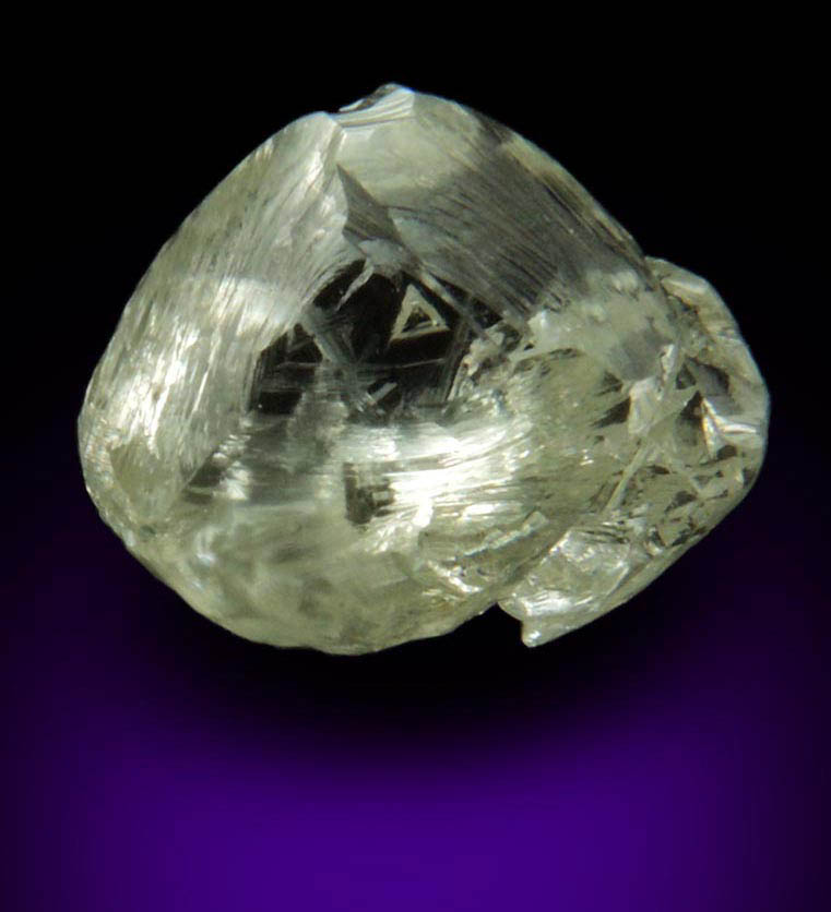 Diamond (2.62 carat gem-quality parallel pale-yellow interconnected diamonds) from Mirny, Sakha Republic, Siberia, Russia