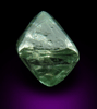 Diamond (2.02 carat cuttable fancy-green octahedral uncut diamond) from Mirny, Sakha Republic, Siberia, Russia