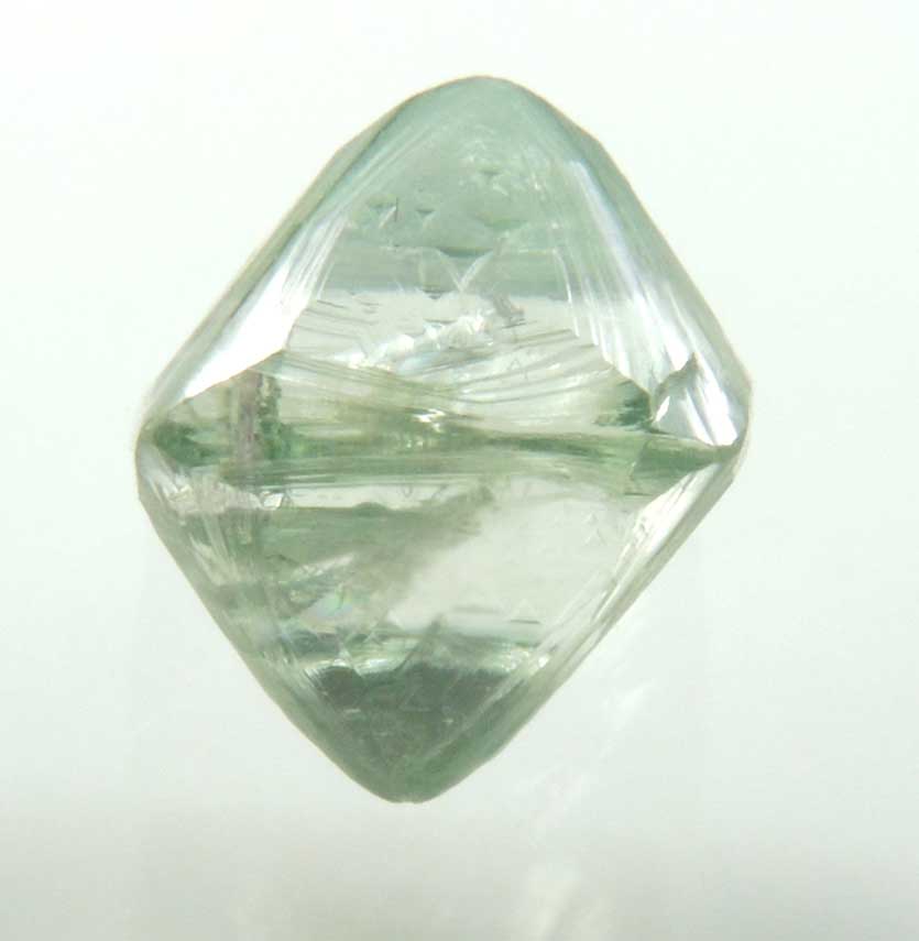 Diamond (2.02 carat cuttable fancy-green octahedral uncut diamond) from Mirny, Sakha Republic, Siberia, Russia