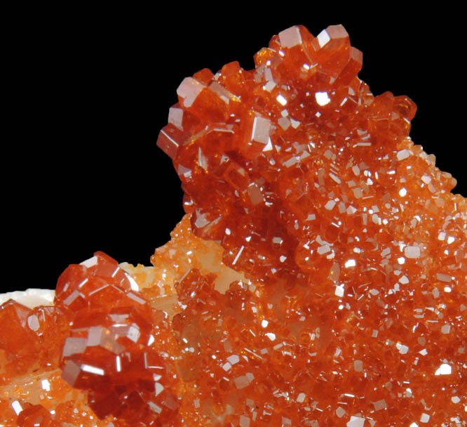 Vanadinite on Barite from Mibladen, Haute Moulouya Basin, Zeida-Aouli-Mibladen belt, Midelt Province, Morocco