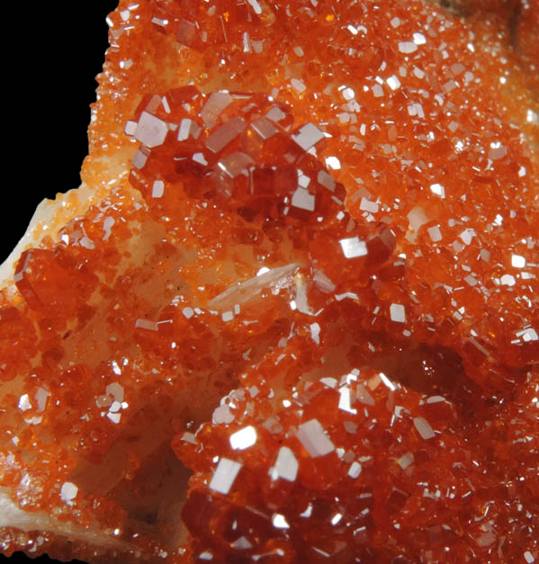 Vanadinite on Barite from Mibladen, Haute Moulouya Basin, Zeida-Aouli-Mibladen belt, Midelt Province, Morocco