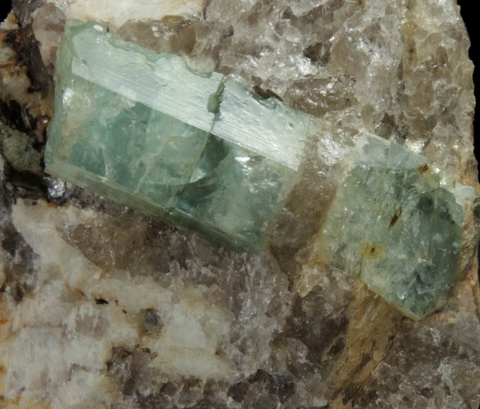 Beryl var. Aquamarine from north ridge of Long Hill, Haddam, Middlesex County, Connecticut