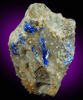 Linarite on Quartz from Grand Reef Mine, Aravaipa District, Graham County, Arizona