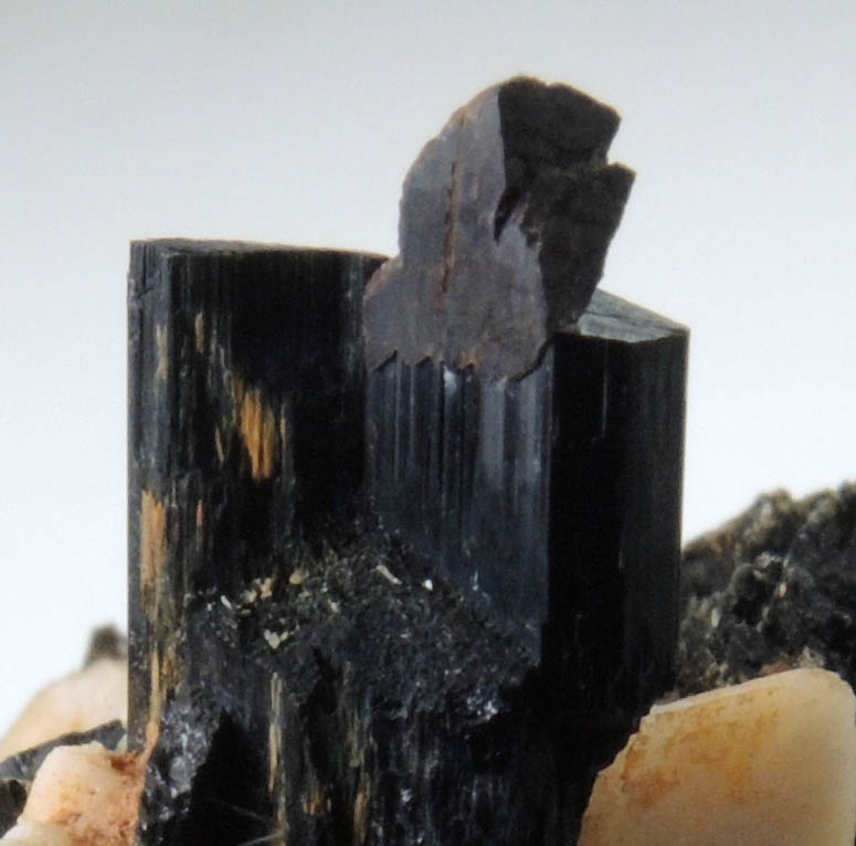 Arfvedsonite (rare terminated crystal) with Zircon from Hurricane Mountain, east of Intervale, Carroll County, New Hampshire