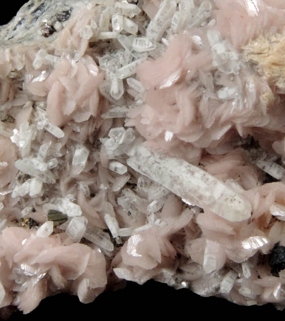 Rhodochrosite, Quartz, Sphalerite from Julie Fisk Mine, Leadville District, Lake County, Colorado