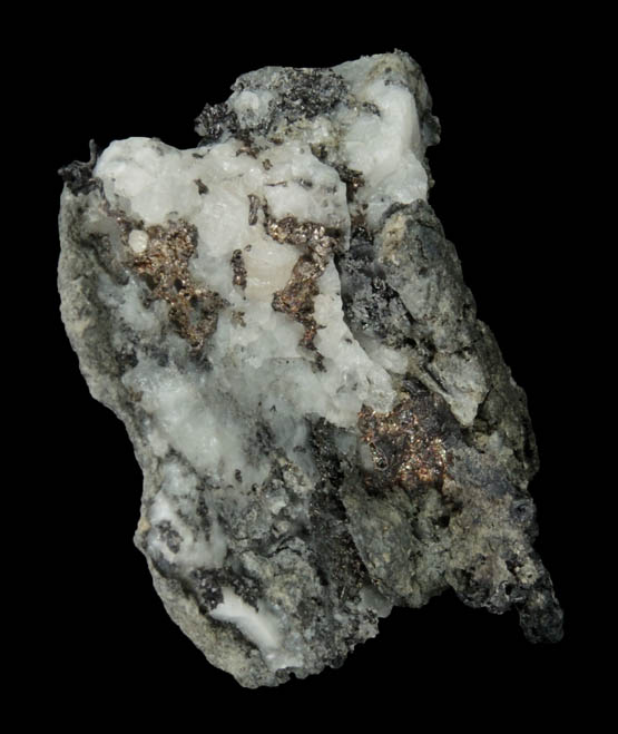 Silver (naturally crystallized native silver) in Quartz from Timmins, Ontario, Canada