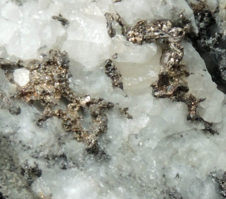 Silver (naturally crystallized native silver) in Quartz from Timmins, Ontario, Canada