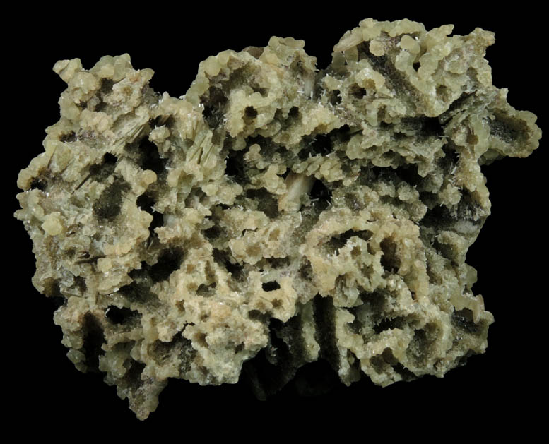 Stilbite and Natrolite on Prehnite pseudomorphs after Anhydrite from Prospect Park Quarry, Prospect Park, Passaic County, New Jersey