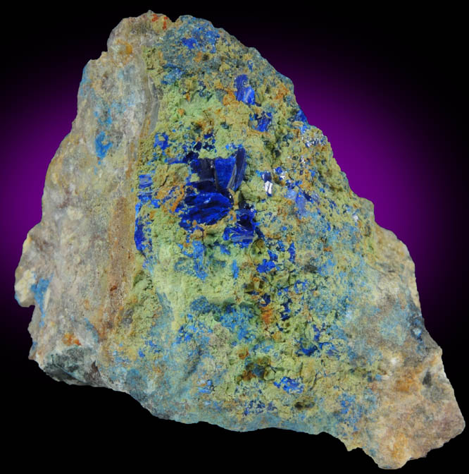 Linarite in Chrysocolla from Grand Reef Mine, Aravaipa District, Graham County, Arizona