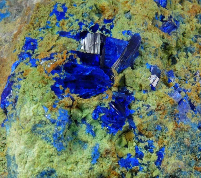 Linarite in Chrysocolla from Grand Reef Mine, Aravaipa District, Graham County, Arizona