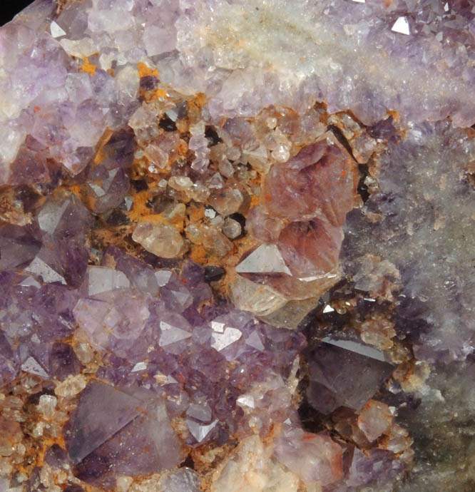 Quartz var. Amethyst Quartz with minor Hematite inclusions from Pearl Station, Thunder Bay District, Ontario, Canada