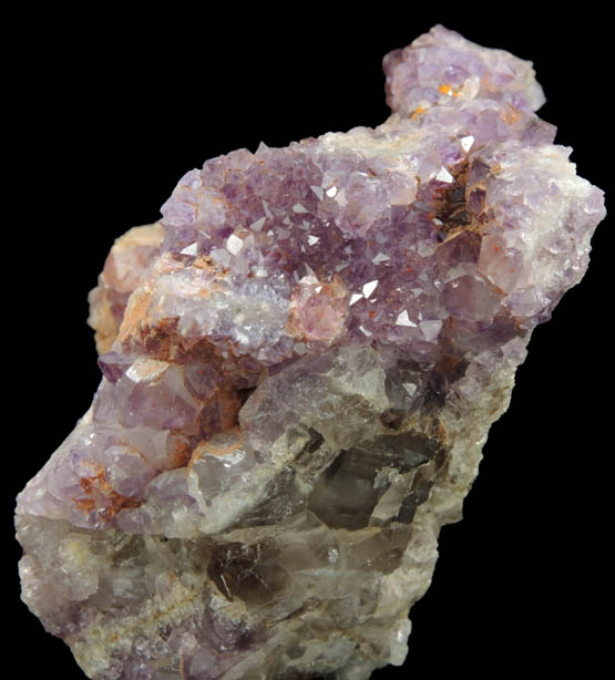 Quartz var. Amethyst Quartz with minor Hematite inclusions from Pearl Station, Thunder Bay District, Ontario, Canada