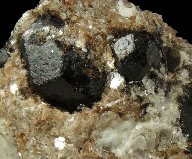 Almandine Garnet in Albite-Quartz-Muscovite from Hedgehog Hill, Peru, Oxford County, Maine