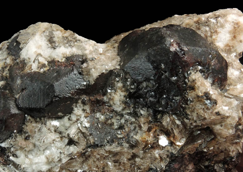 Almandine Garnet in Albite-Quartz-Muscovite from Hedgehog Hill, Peru, Oxford County, Maine