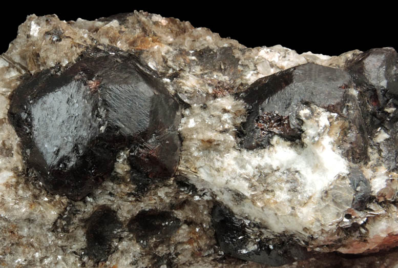 Almandine Garnet in Albite-Quartz-Muscovite from Hedgehog Hill, Peru, Oxford County, Maine