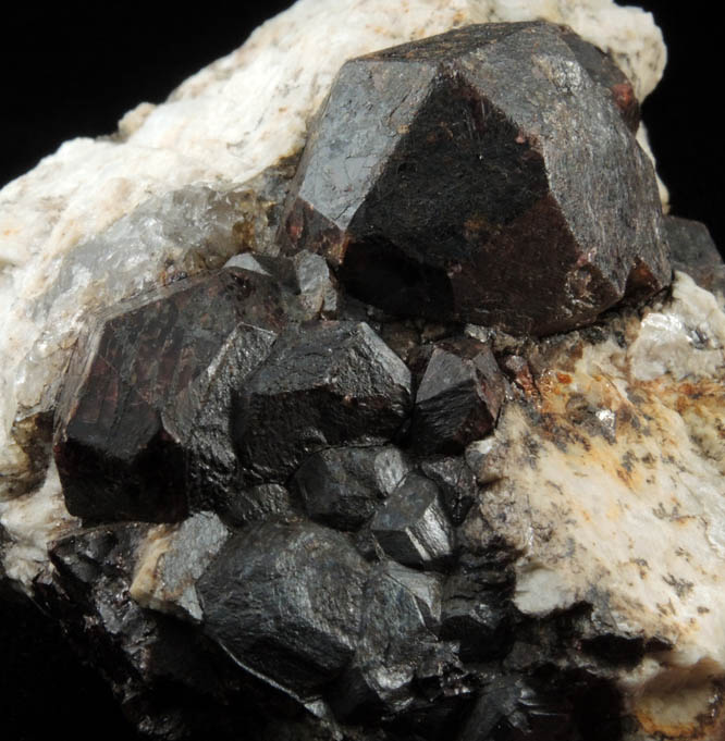 Almandine Garnet in Albite-Quartz-Muscovite from Hedgehog Hill, Peru, Oxford County, Maine