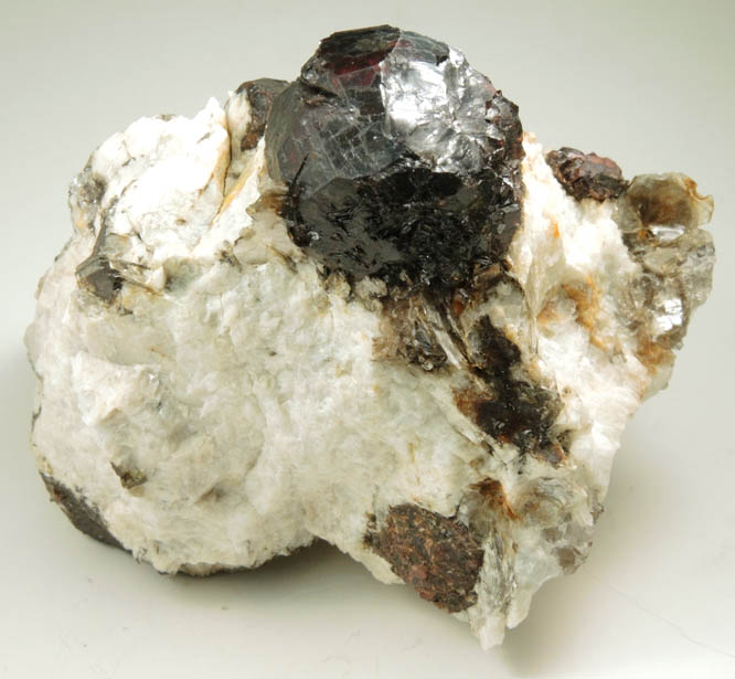 Almandine Garnet in Albite-Quartz-Muscovite from Hedgehog Hill, Peru, Oxford County, Maine