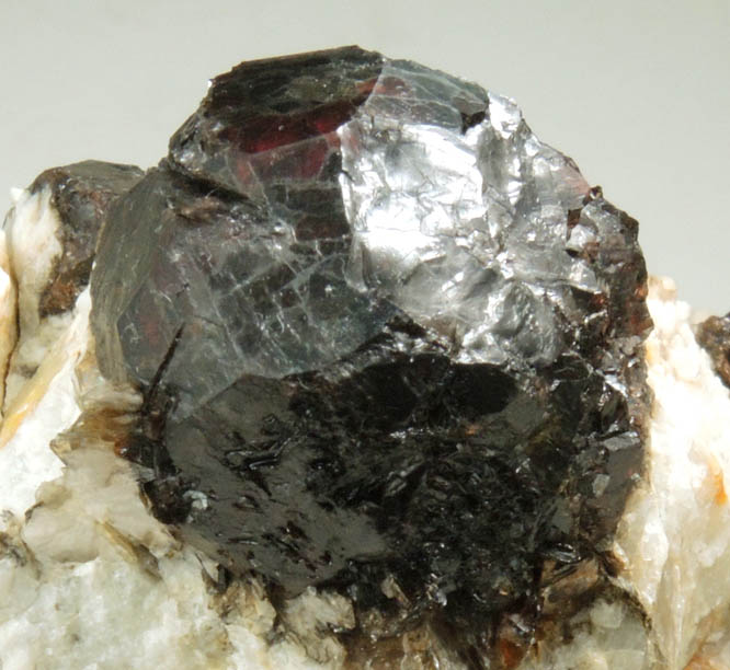 Almandine Garnet in Albite-Quartz-Muscovite from Hedgehog Hill, Peru, Oxford County, Maine