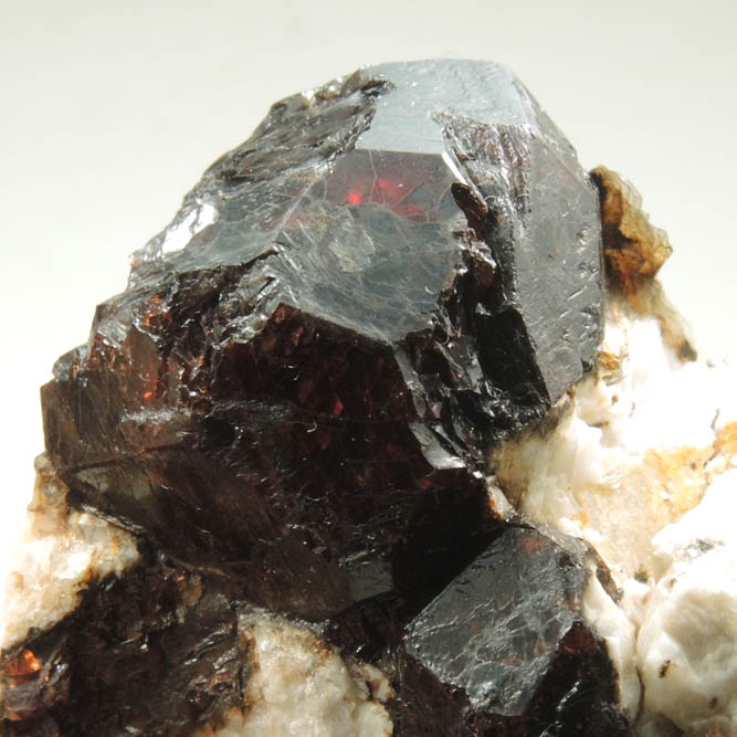 Almandine Garnet in Albite-Quartz-Muscovite from Hedgehog Hill, Peru, Oxford County, Maine