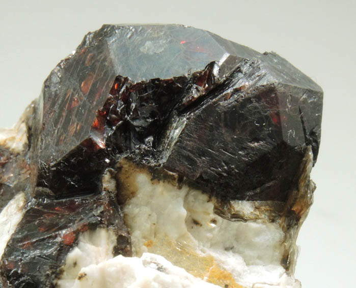 Almandine Garnet in Albite-Quartz-Muscovite from Hedgehog Hill, Peru, Oxford County, Maine