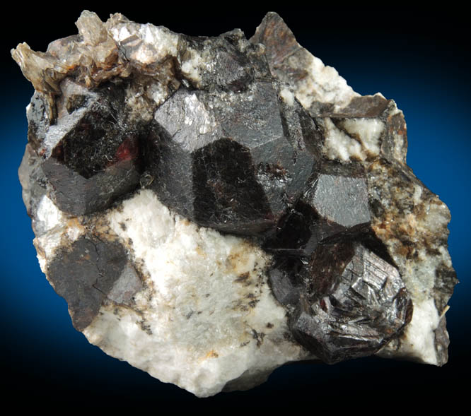 Almandine Garnet in Albite-Quartz-Muscovite from Hedgehog Hill, Peru, Oxford County, Maine