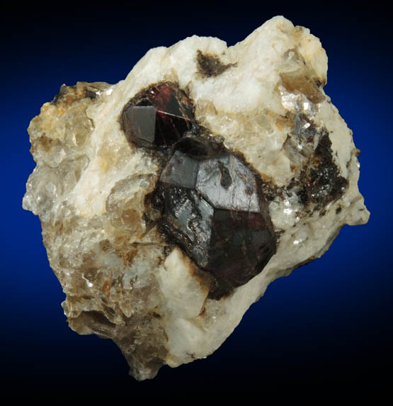 Almandine Garnet in Albite-Quartz-Muscovite from Hedgehog Hill, Peru, Oxford County, Maine