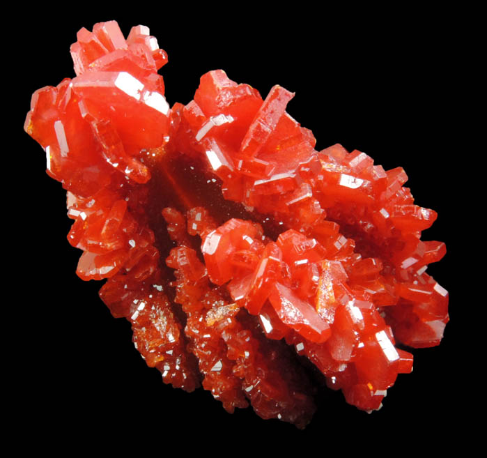 Vanadinite with Calcite on Barite from Mibladen, Haute Moulouya Basin, Zeida-Aouli-Mibladen belt, Midelt Province, Morocco