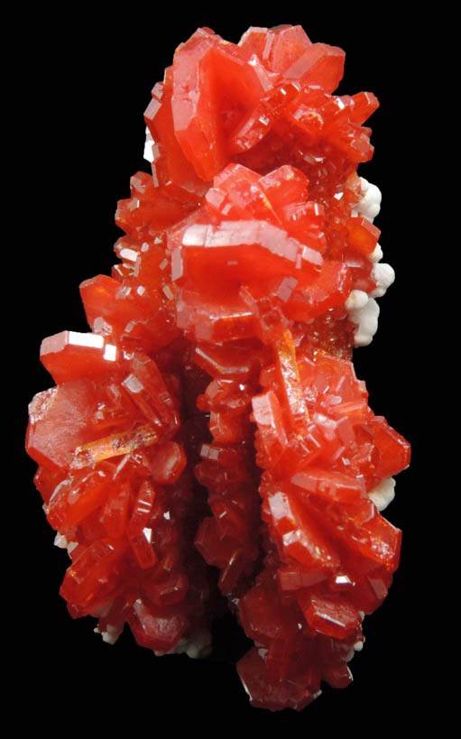 Vanadinite with Calcite on Barite from Mibladen, Haute Moulouya Basin, Zeida-Aouli-Mibladen belt, Midelt Province, Morocco