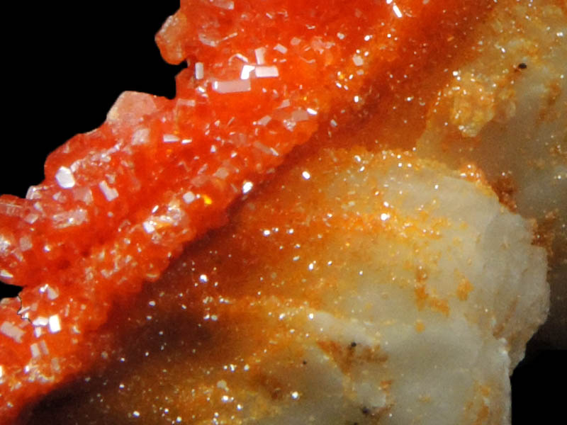 Vanadinite on Barite from Mibladen, Haute Moulouya Basin, Zeida-Aouli-Mibladen belt, Midelt Province, Morocco