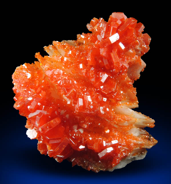 Vanadinite on Barite from Mibladen, Haute Moulouya Basin, Zeida-Aouli-Mibladen belt, Midelt Province, Morocco